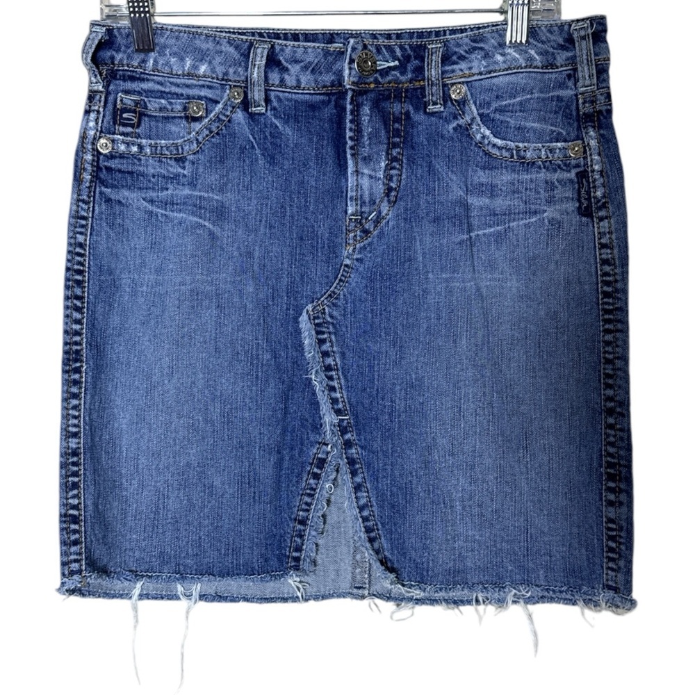 Silver Jeans Denim Distressed Jean Skirt Women's Size 29